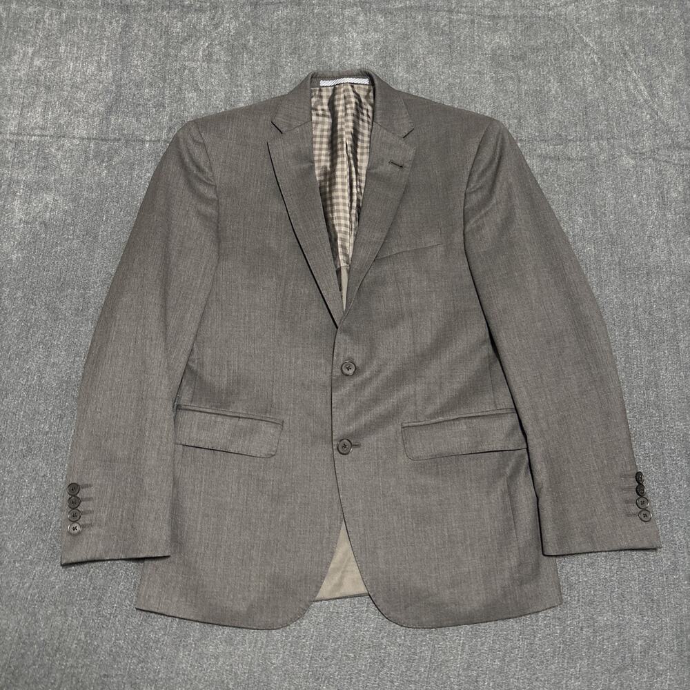 Ben Sherman Mens Size 36S Sport Coat Jacket Blazer Gray Wool Slim Fit